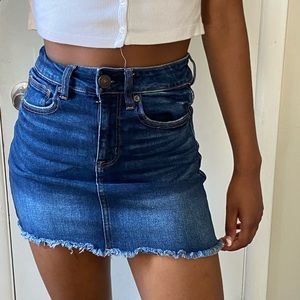 American eagle high rise denim skirt